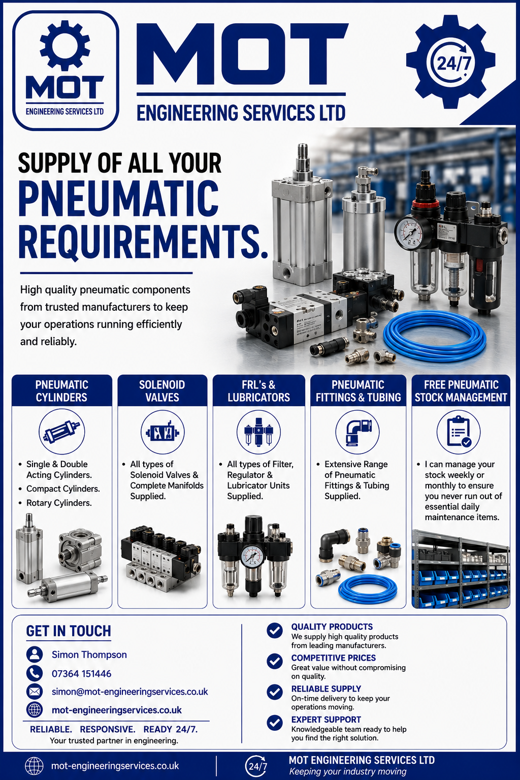 Pneumatic products and stock management
